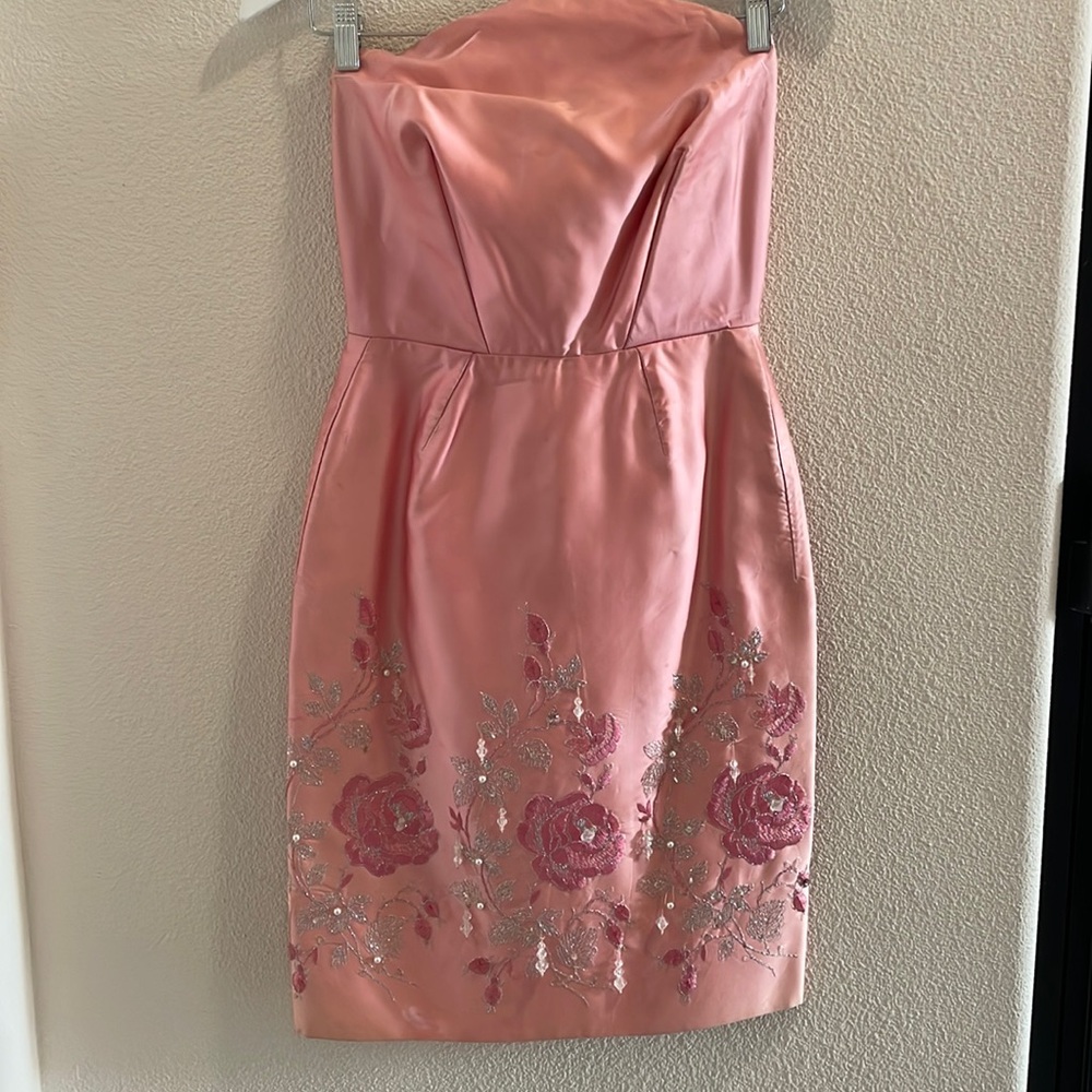 Pink satin Circa 1960s vintage dress
